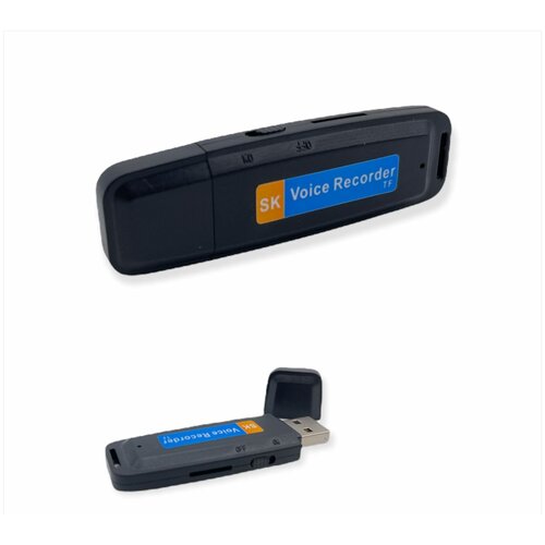 Портативный диктофон USB REC SK-001 / USB voice recorder/ диктофон / диктофон флешка/ мини диктофон/ Черный