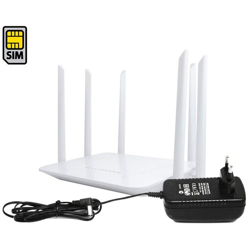 2х диапазонный 4G WiFi роутер (2,4 и 5,8) с СИМ картой HDком AC1200-4G (РОС) (F1507EU) и 4G-lte модемом - Wi-Fi 3G/4G/LTE роутер с 4g модемом