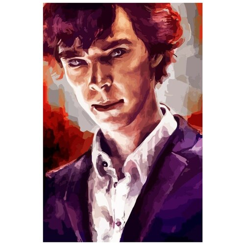 Картина по номерам на холсте Шерлок Sherlock (Бенедикт Камбербетч) - 9023 В 60x40 картина по номерам шерлок sherlock 9022 в 60x40