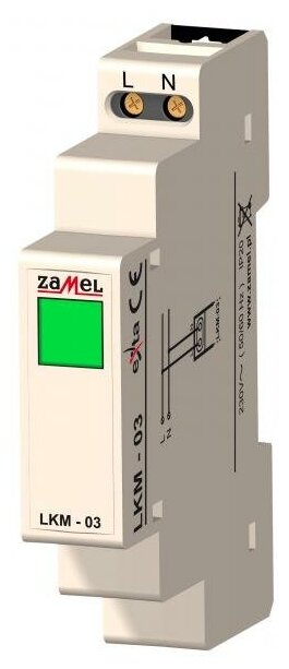 Zamel Сигнализатор световой зеленый 230VAC IP20 на DIN рейку