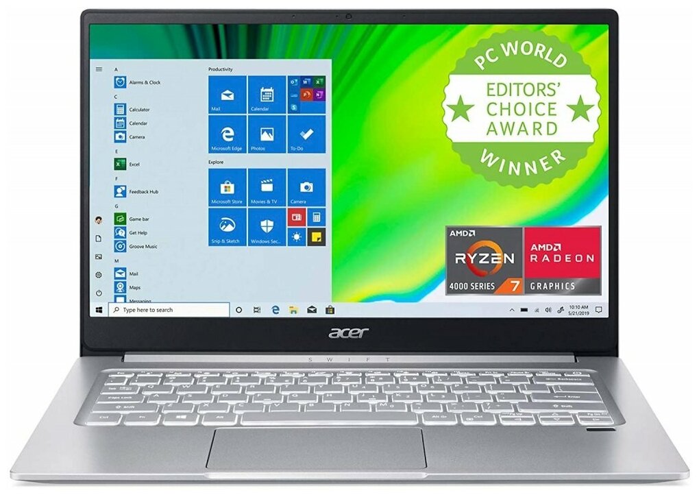 Ноутбук Acer SWIFT 3 SF314-42 AMD Ryzen 7 4700U 2000 MHz141920x10808GB512 GB SSDDVD нетAMD Radeon GraphicsWi-FiBluetoothWindows 10 Home 7999000₽