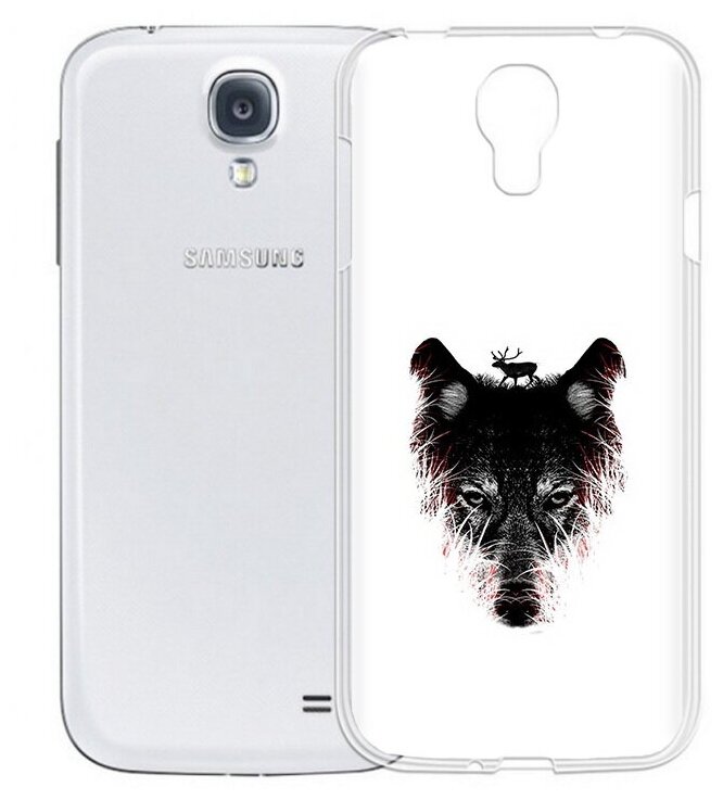 Чехол задняя-панель-накладка-бампер MyPads волк в траве для Samsung Galaxy S4 GT-i9500/i9505 противоударный