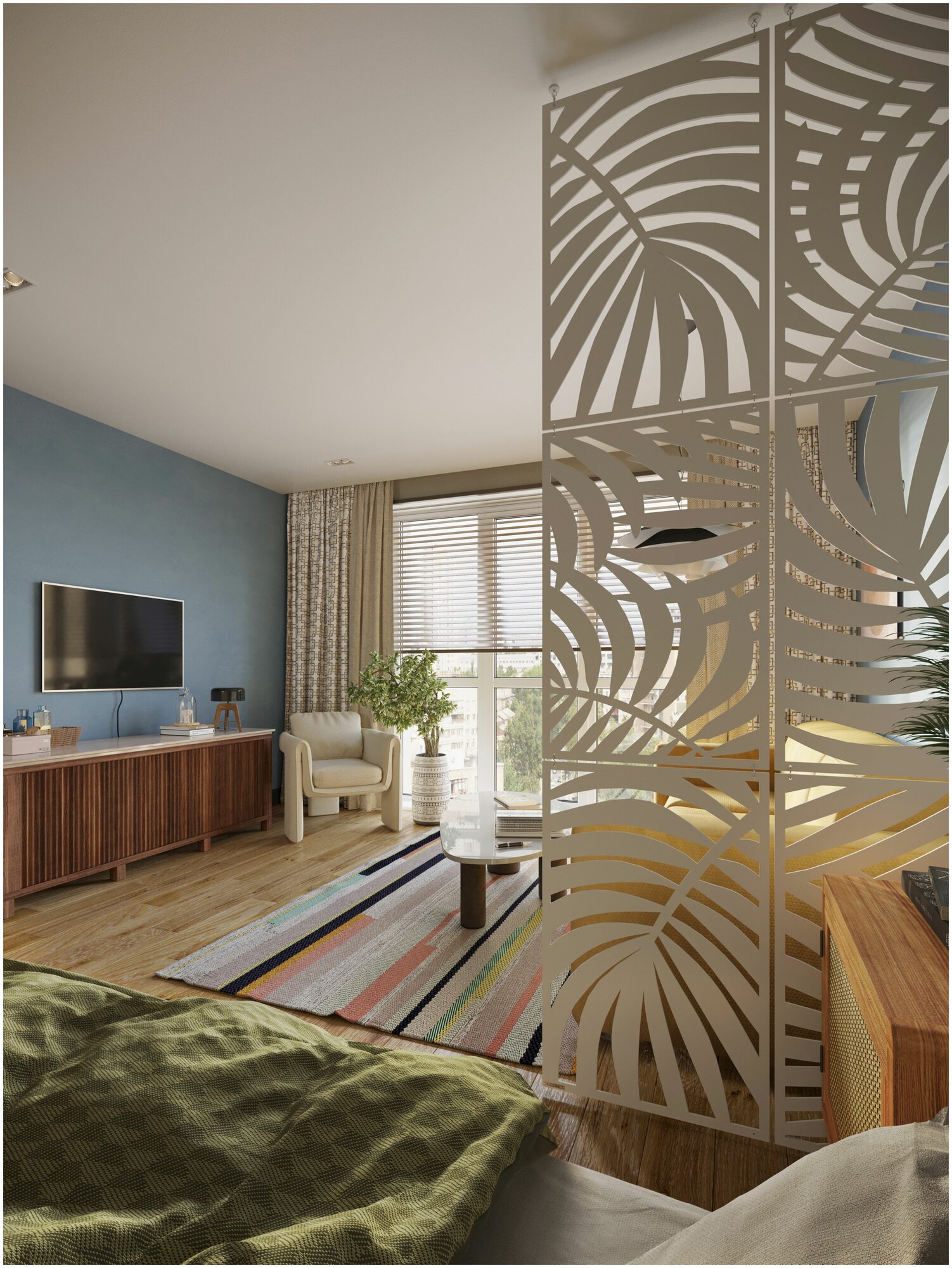 Ширма перегородка для комнаты дома интерьерная декоративная модульная для зонирования пространства - фотография № 7