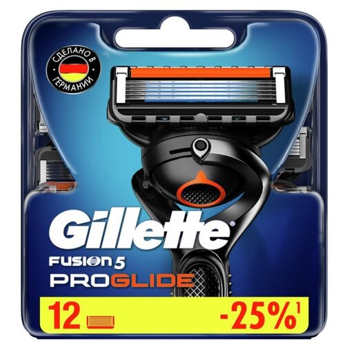 Gillette Fusion ProGlide сменные кассеты для бритья, 12 шт сменные кассеты gillette fusion proglide 8 шт 1544135