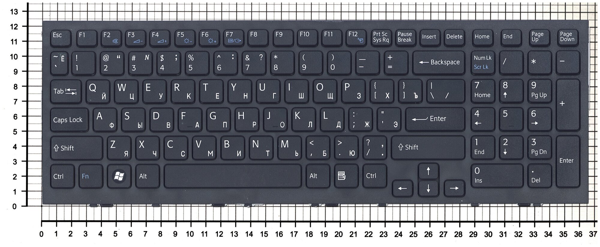 Клавиатура для ноутбука Sony Vaio VPCEE4M1R черная с рамкой