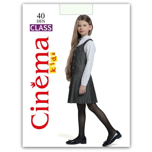Детские классические колготки Cinema Class 40 без узора, Цвет белый, Размер 140-146