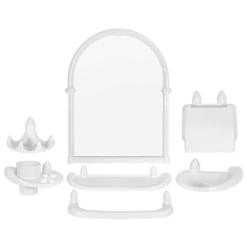 Набор для ванной Росспласт Олимпия белый 7педметов зеркало (РП-861) .