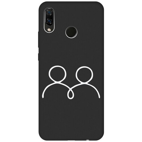 Матовый Soft Touch силиконовый чехол на Huawei Nova 3, Хуавей Нова 3 с 3D принтом Couple Lines W черный матовый soft touch силиконовый чехол на huawei nova 3 хуавей нова 3 с 3d принтом allergy w черный