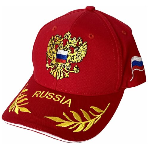 фото Бейсболка "россия" красная без бренда