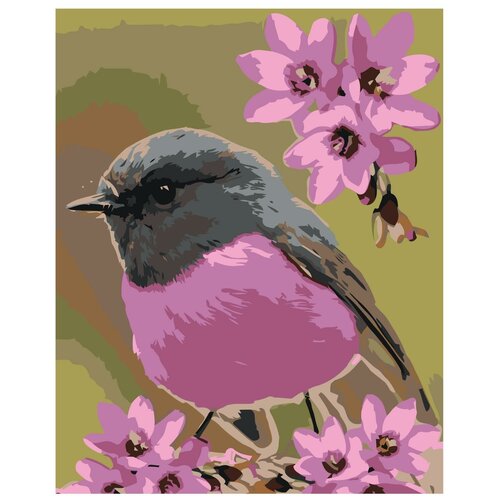 Пурпурная птичка Раскраска картина по номерам на холсте