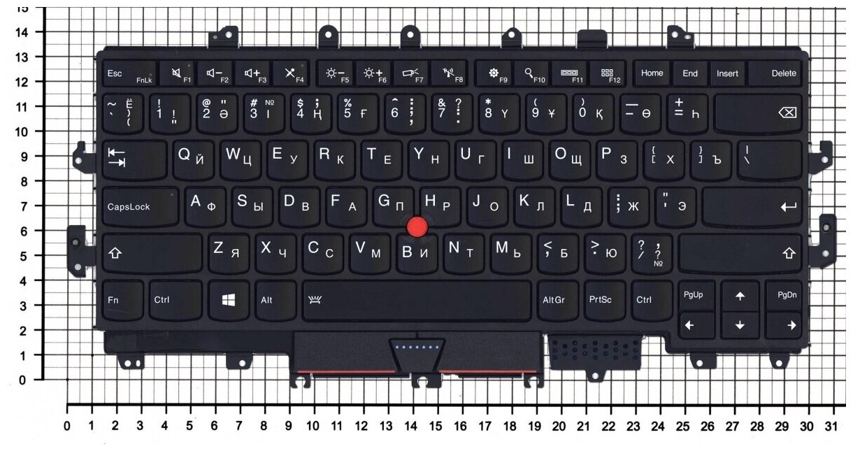 Клавиатура для ноутбука Lenovo RVY-84SU Русская черная с рамкой и подсветкой