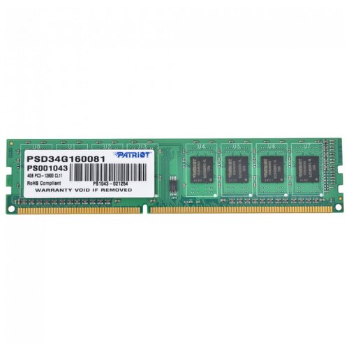 Оперативная память 4GB Patriot Viper Signature PSD34G160081 DDR3 1600 MHz 12800 Мбс CL11 15 В DIMM 100100₽