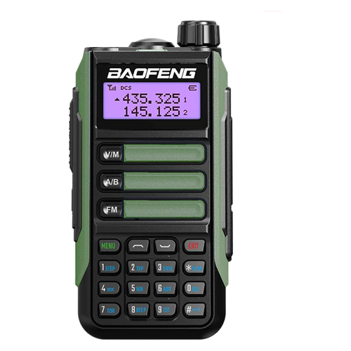 Рация Baofeng UV-16 (2 режима мощности), цвет зеленый (разъём Type-C) стандарт IP-68