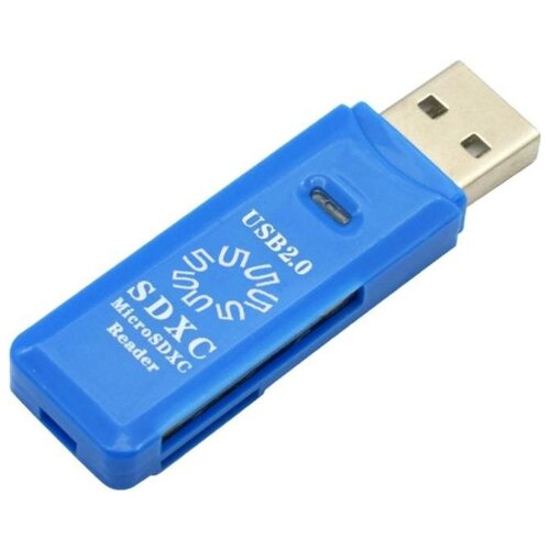 Карт-ридер 5bites USB 2.0 / SD / TF / USB Plug RE2-100BL кардридер 5bites re2 100bl с поддержкой sd tf plug и usb 2 0 синий