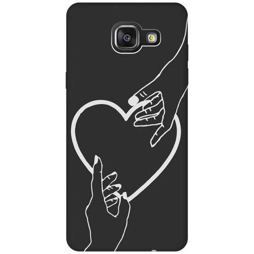 Матовый Soft Touch силиконовый чехол на Samsung Galaxy A3 (2016), Самсунг А3 2016 с 3D принтом Hands W черный матовый soft touch силиконовый чехол на samsung galaxy a7 2016 самсунг а7 2016 с 3d принтом lovers hands w черный