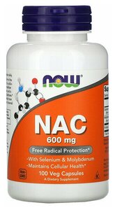Фото Now Foods Now Foods, NAC (N-ацетил-цистеин), 600 мг, 100 растительных капсул