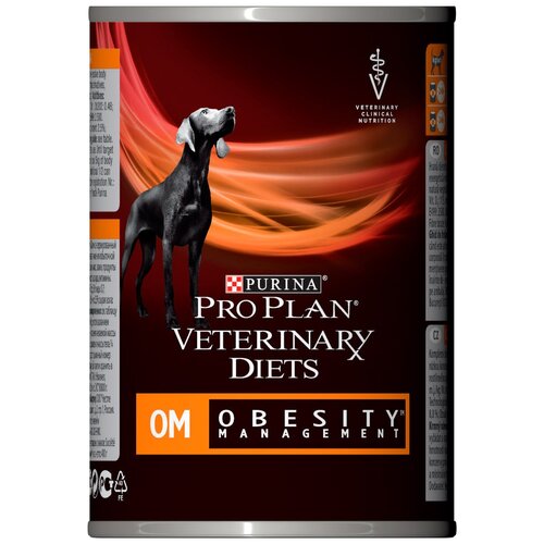 Влажный корм Pro Plan Veterinary diets OM корм для собак при ожирении, Консерва, 400 г x 12 шт.