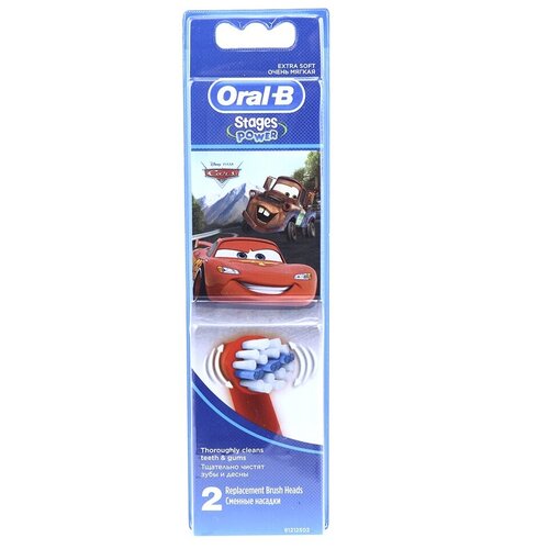 Набор насадок Oral-B Stages Kids Cars красный, 2 шт.