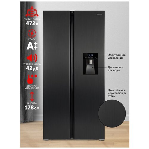 Холодильник Side by Side Hiberg RFS-484DX NFXd inverter