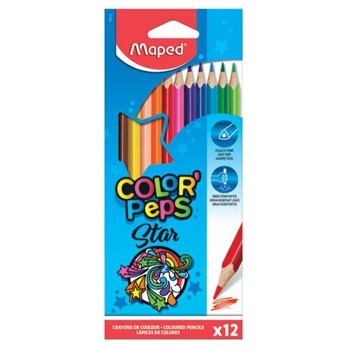 Карандаши Unitype цветные MAPED (Франция) ColorPeps . - (3 шт) набор 12 штук карандаши цветные maped франция color peps star 12 цветов трехгранные заточенные европодвес