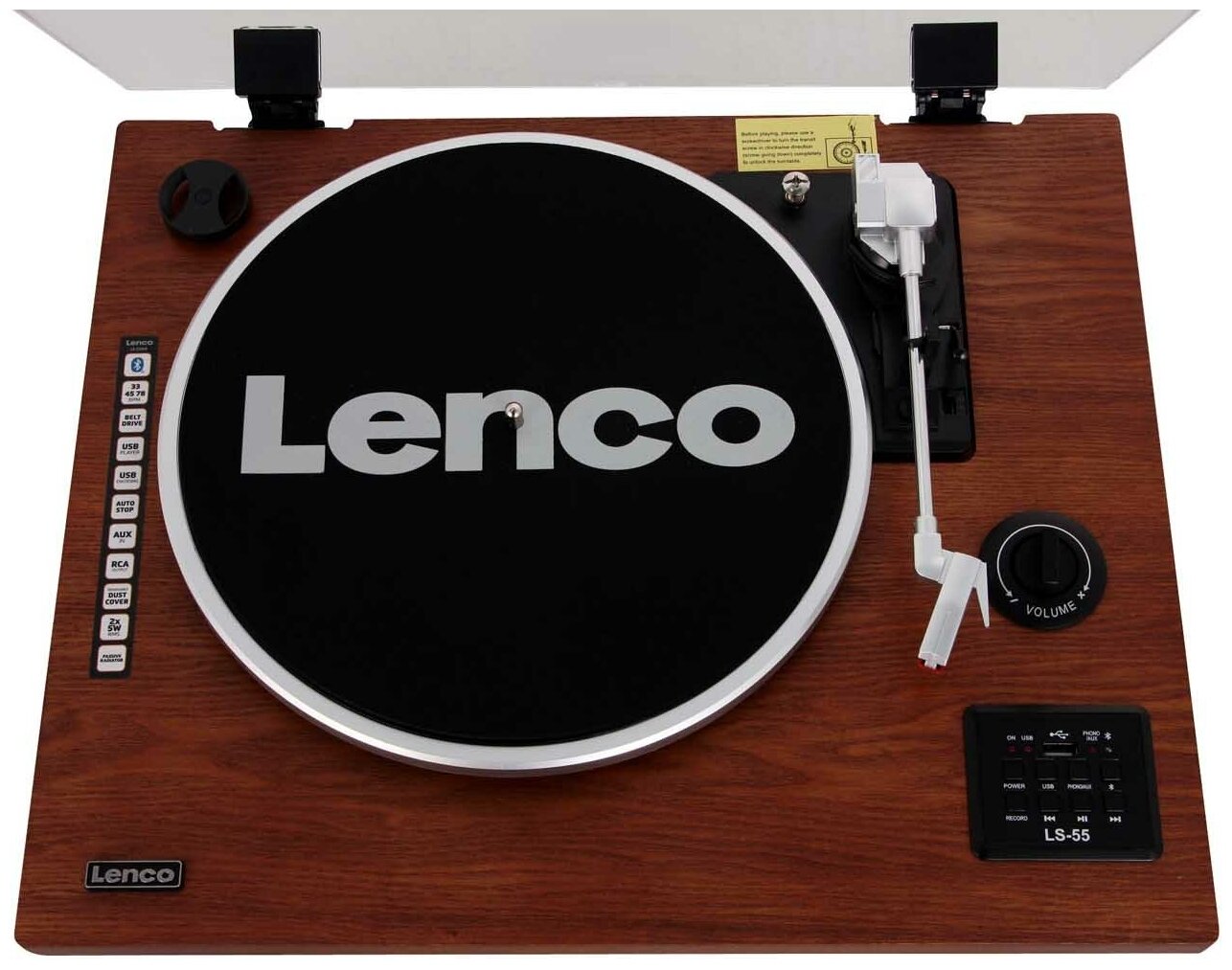 Виниловый проигрыватель Lenco LS-55 WALNUT