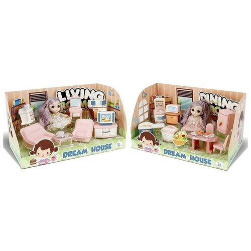 Shenzhen toys Кукла с набором мебели 'DINING ROOM/LIVING ROOM' в коробке