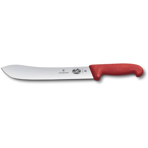 Нож кухонный Victorinox Butchers knife (5.7401.25) стальной разделочный лезвие 250 мм прямая заточка, красный