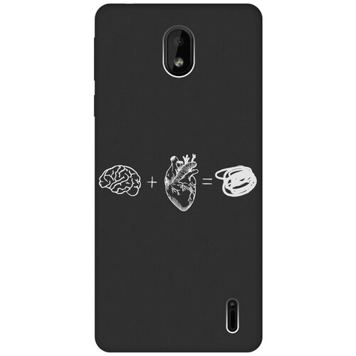 Матовый Soft Touch силиконовый чехол на Nokia 1 Plus, Нокиа 1 Плюс с 3D принтом Brain Plus Heart W черный матовый soft touch силиконовый чехол на nokia 3 нокиа 3 с 3d принтом brain plus heart w черный