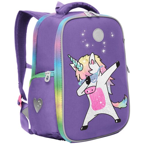 Рюкзак школьный Grizzly с формованной передней стенкой, анатомической спинкой, для девочки, RG-265-2