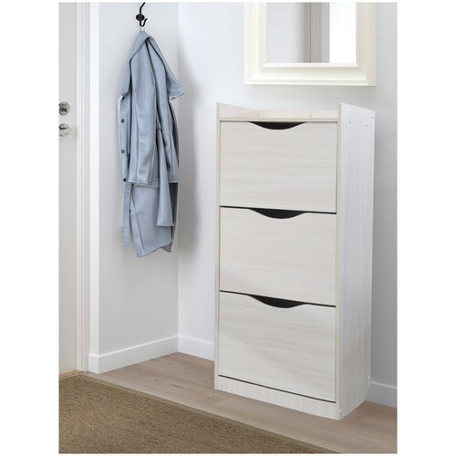 Обувница Моя Мебель, ДУБ галошница для обуви в прихожую закрытая 60х25,5х125 см