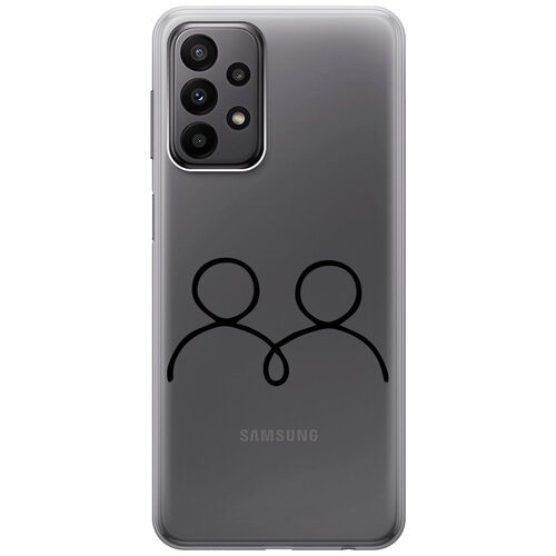 Силиконовый чехол на Samsung Galaxy A23 4G, Самсунг А23 4Г с 3D принтом Couple Lines прозрачный матовый soft touch силиконовый чехол на samsung galaxy a23 4g самсунг а23 4г с 3d принтом couple lines w черный