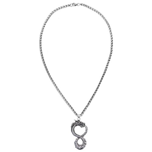 фото Подвеска бижутерная / кулон уроборос / украшение на шею / цепочка с амулетом мужская. женская / дракон бижутерия