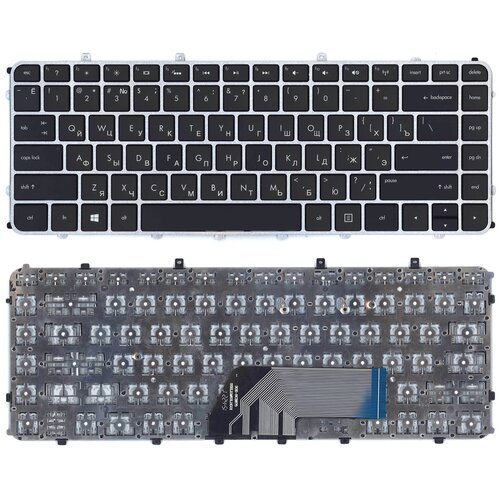 Клавиатура keyboard 692759-001 для ноутбука HP Envy 4-1000st 4-1001st 4-1100st 6-1000 6-1100 Ultrabook 4 черная с серебристой рамкой 1077₽