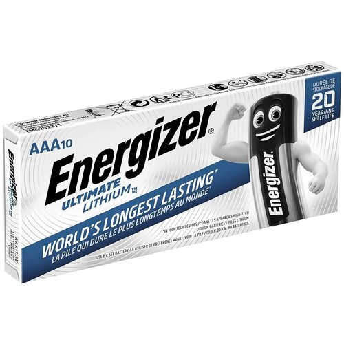 Energizer AAA FR03 Ultimate Lithium BOX10, 10шт. элемент питания energizer ultimate lithium lr03 aaa бл 2