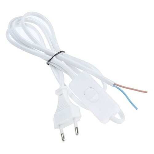 Шнур сетевой с выключателем для бра 15 м ШВВП 2 х 05 мм2 белый 636₽