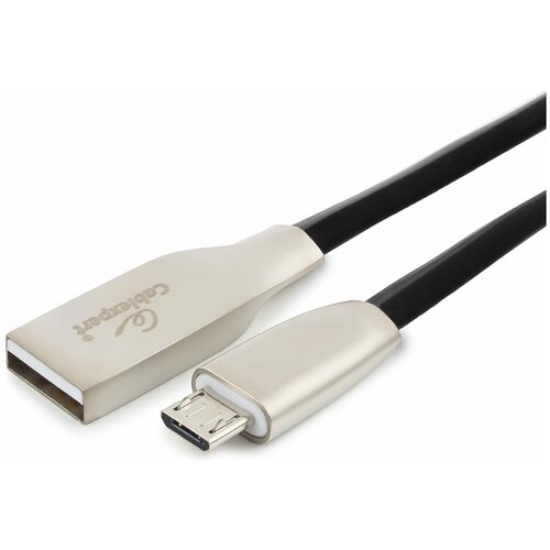 Micro USB кабель Cablexpert CC-G-mUSB01Bk-1M кабель 2 в 1 usb 2 0 cablexpert cc mapusb2bk1m am microbm 5p iphone lightning 1м комбо кабель алюминиевые разъемы черный блистер