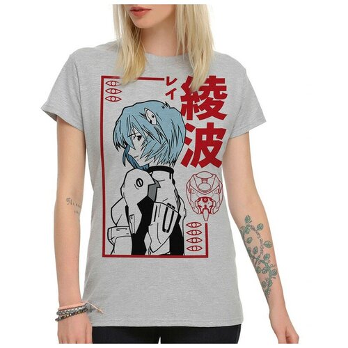 Футболка DreamShirts Аниме Евангелион Рей Аянами / Neon Genesis Evangelion / Женская Белая 3XL