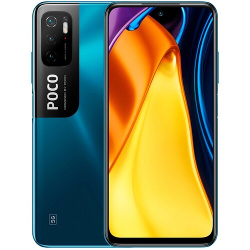 смартфон xiaomi poco m3 pro 4 64gb синий 64 гб 4 гб Смартфон Xiaomi POCO M3 Pro 5G 4/64 ГБ Global, Dual nano SIM, холодный синий