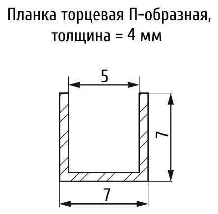 Торцевая планка для стеновой панели длина 4 мм, черная, 0,6 м - фотография № 2