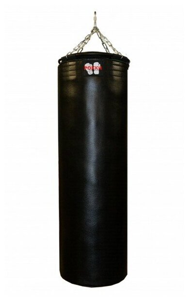 Боксёрский мешок подвесной (натуральная кожа), 170*40 см, 70 кг, чёрный
