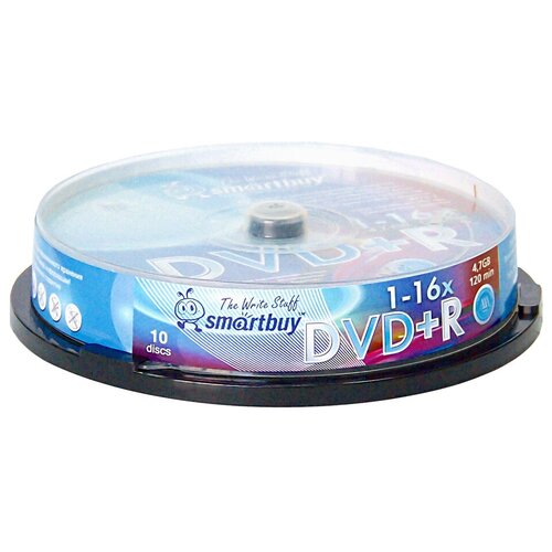Диски Smartbuy DVD+R 1-16X, 120min, 4.7GB - 10 штук, 1 упаковка