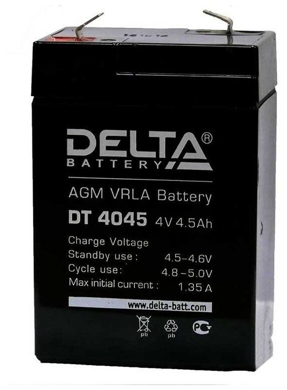 Аккумулятор ОПС 4В 4.5А. ч для прожекторов Delta DT 4045