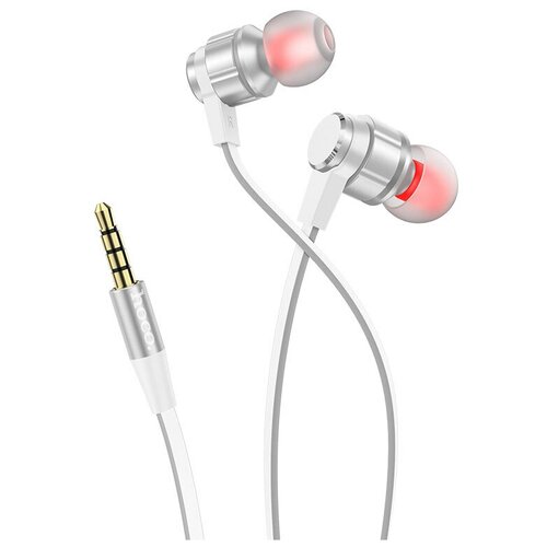 Наушники M85, Platinum sound universal earphone, HOCO, вакуумные с микрофоном, белые проводные наушники с микрофоном внутриканальные hoco m60 perfect sound universal 3 5 jack белые