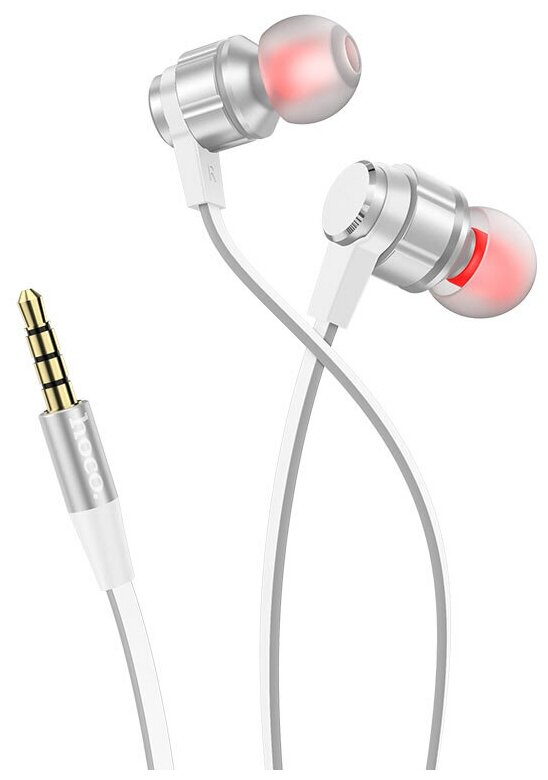 Наушники M85, Platinum sound universal earphone, HOCO, вакуумные с микрофоном, белые