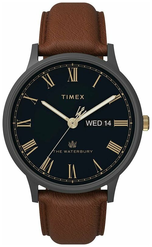 Наручные часы TIMEX Waterbury, черный, коричневый