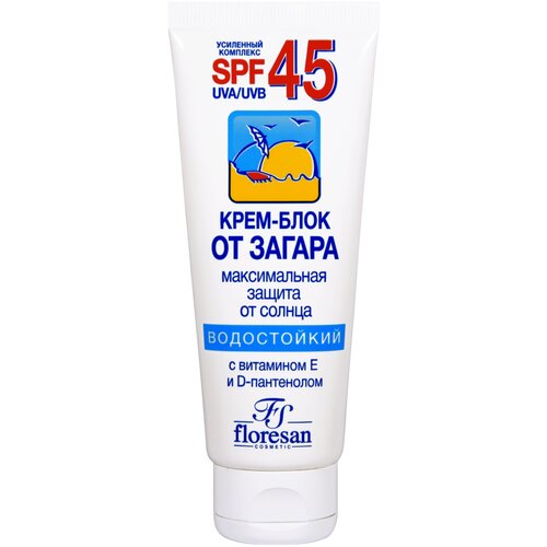 Крем-блок от загара для лица Floresan Водостойкий SPF45 60 мл