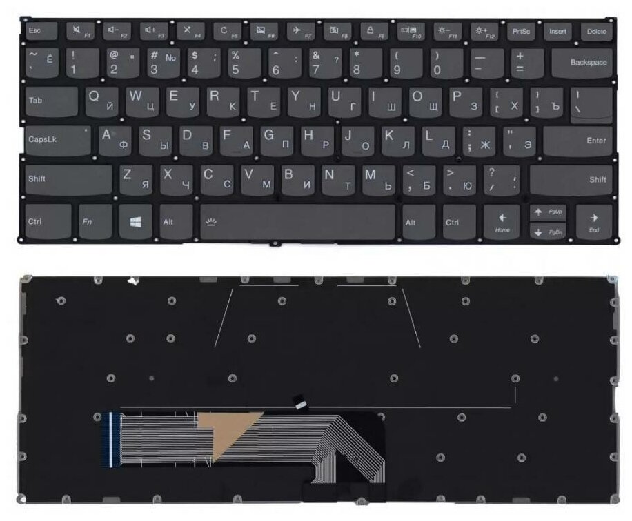 Клавиатура для ноутбука Lenovo Yoga 530-14IKB черная с подсветкой