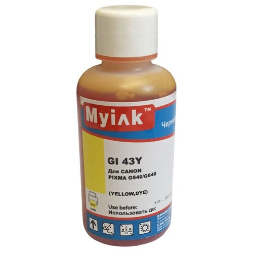 Чернила MyInk Canon GI-43 Y / GI43Y желтый Dye, 100 мл. для Canon (4209880000)