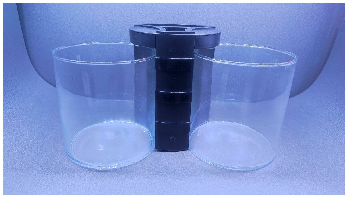 Аквариум для петушков AquaSyncro NW04 BLACK, объем 2х2л, черный, свет LED 3 белых и 1 синий диод - фотография № 4