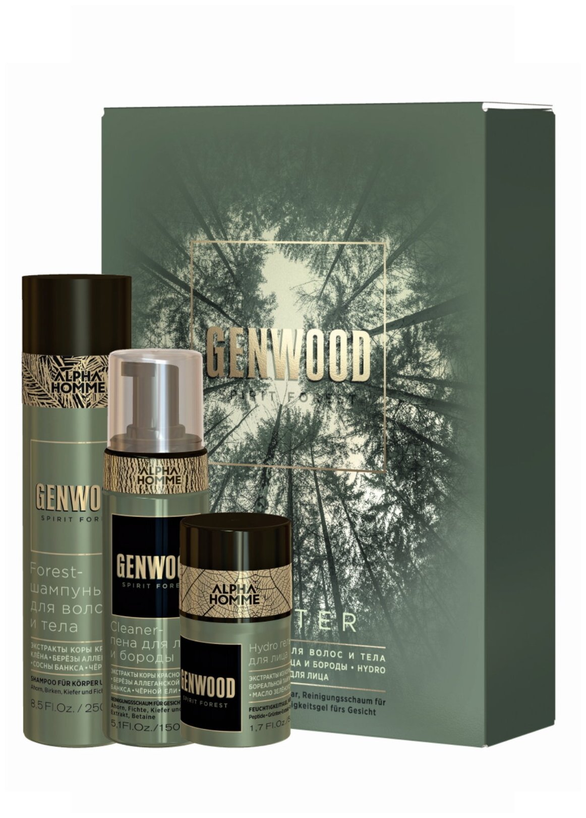 Estel Professional Набор GENWOOD HUNTER (шампунь 250, гель-крем для лица 50, пенка для лица и бороды150)